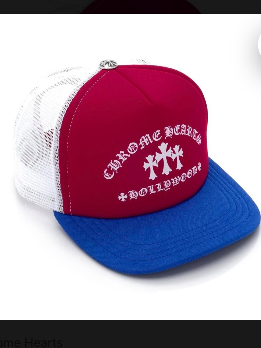 BRAND NEW NEVER WORN Chrome Hearts Magenta Front Blue Brim Mesh Trucker Hat